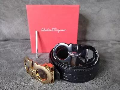 Salvatore Ferragamo Belt W/2 Buckles Reversible Leather  Length W/Buckle 49 In • $180.89