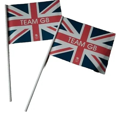 Union Jack 2pk Handheld Flags Paper Olympics Team GB Street Party Royal  • £5.98