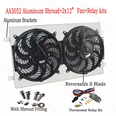 Aluminum Radiator Shroud +Thermo Fan+relay For HQ HJ HX HZ 253 &308 V8 Holden AU • $122