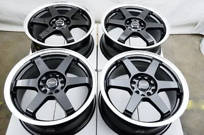 Kudo Racing Conqueror 16x7 5x100 5x114.3 Black Polish Lip Wheels Rims Accord CRV • $504