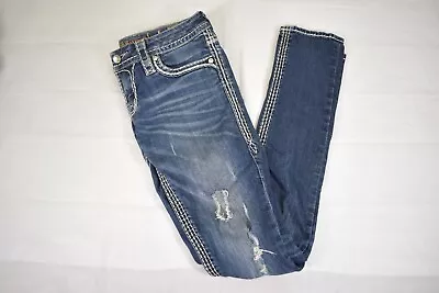 Rock Revival Denim Jeans Mens 28 Distressed 28X32 • $39.99