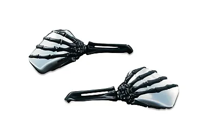 $113.39 • Buy Kuryakyn 1764 - Skeleton Hand Mirrors With Black Stems And Chrome Heads