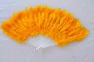 Feather Fan Marabou Fan Belly Dance Fan Decoration Fan Wedding Fan - Gold  • $6.49