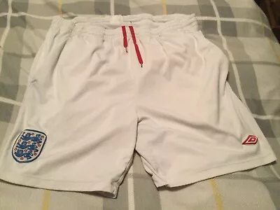 UMBRO ENGLAND Shorts Elastic Drawstring Waist Mesh Lined 2 Pockets Size M • £3.99