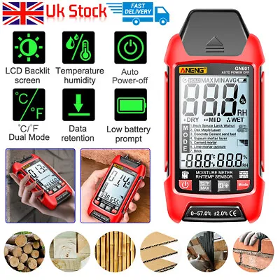 Digital Moisture Detector Damp Meter Wood Brick ScreedWallpaper Caravan-Tester • £21.99