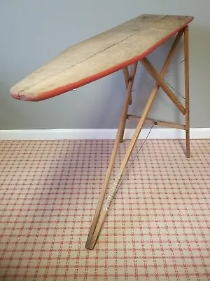 Antique Primitive Wooden Collapsible Ironing Board Farmhouse Console Table • $75