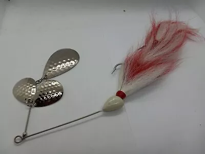 10  CJ's C Cow Nickel White Red 3 Blade Spinnerbait Discontinued Rare Musky Lure • $39.99