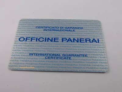 OEM Panerai Warranty Card Genuine • £160.86