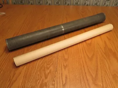 Map Document Metal Tube Case Slides Apart 24 X 2-3/8   & Map Sawyer Cty WI  OLD • $49.95