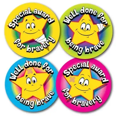 £2.19 • Buy Bravery Stickers I Was Brave Today Award Reward Kids Children's Labels 25mm