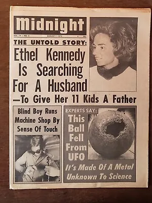 Midnight August 7 1972 Gossip Tabloid Ball Fell From UFO • $7.26