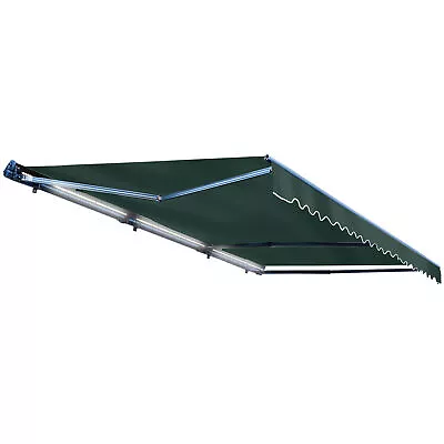 ALEKO LED Motorized Half Cassette 20 X 10 Ft Retractable Home Patio Awning Green • $799.20