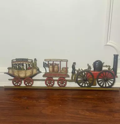 Vintage 1960's ETHAN ALLEN BAUMRITTER Steam Train Locomotive Wall Plaque Decor • $49.99