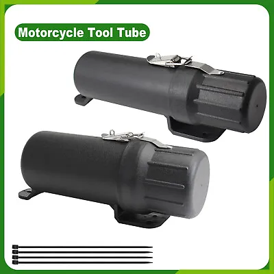 Universal Motorcycle Tool Tube W/Lock Latch Manual Canister Box Waterproof Black • $18.03