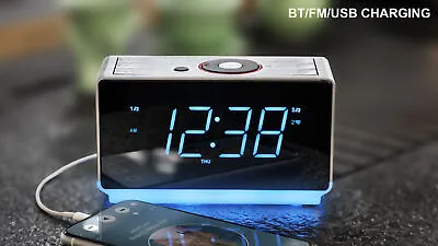 $28.99 • Buy Digital Alarm Clock FM Radio Bedside Night Light Dual Alarm USB Charge Bluetooth