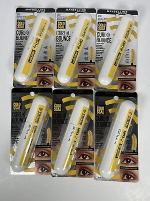 6 Maybelline The Colossal Curl Bounce Mascara Blackest Black 350 Washable #R24 • $21.24
