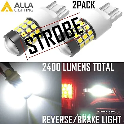 $18.79 • Buy Alla Lighting 39-LED 7443 Strobe Flashing Brake Stop|Backup Light Bulb White VS