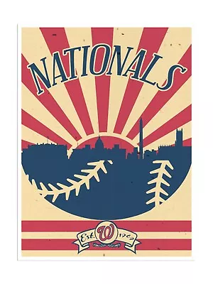 Washington Nationals Poster Print Sunset Wall Art Man Cave Decor 12x16  • $14.99