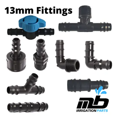 13mm ID 16mm OD Tee Elbow Hose Fitting Garden Irrigation Pipe Connector Valves • £3.90