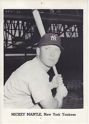 1962-65 Mickey Mantle 5x7 Black & White Photo Jay Publishing • $39