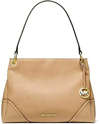 NWT Michael Kors Nicole Shoulder Pebble Leather Tote Bag Bisque  • $109