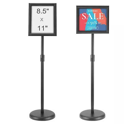 VEVOR Pedestal Sign Holder Adjustable Poster Stand 8.5 X 11 Inch Round Base • $26.99