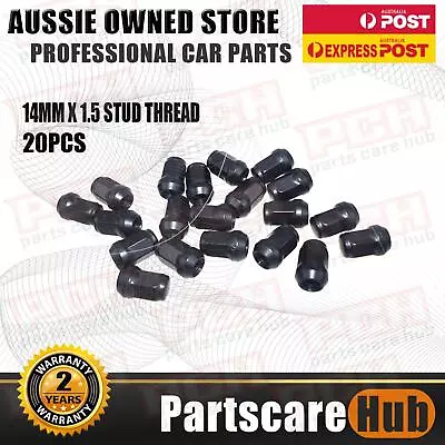 Fit Holden Commodore VE VF 20 Black Wheel Nuts 14mm X 1.5 Free Shipping • $37