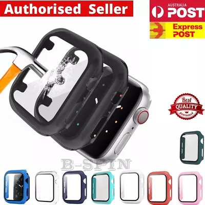 $5.90 • Buy For Apple Watch Series 8 7 SE 6 5 4 3 Case Full Glass Cover 41 42 45 40 44 49mm