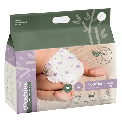 $37 • Buy 32pc Tooshies ECO Baby Toddler Breathable Bamboo Nappy Pants Size 4 10-15kg