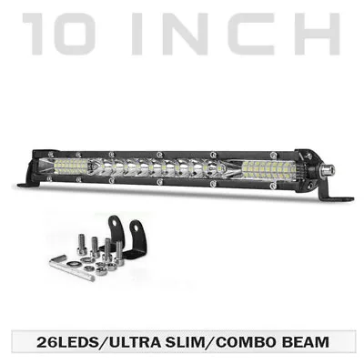 10inch Super Slim LED Work Light Bar Single Row SUV Fog Driving Combo Spot Flood • $19.95