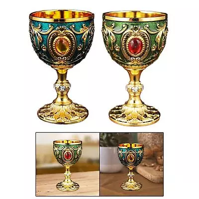 Vintage Chalice Medieval Goblet Engraved Multipurpose Anniversary Shot Glass • $18.61
