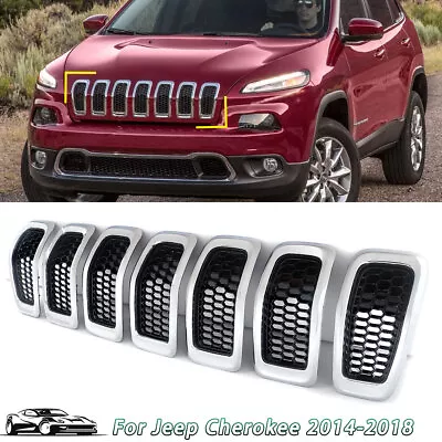 Front Hood Grille Insert For 2015 2018 Jeep Cherokee W/Black Hood Honeycomb Mesh • $38.99