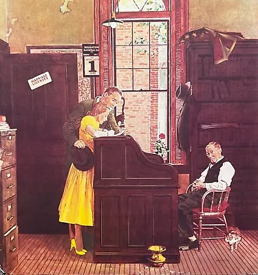 NORMAN ROCKWELL 1979 Signed Limited Edition Lithograph MARRIAGE LICENSE • $99.99