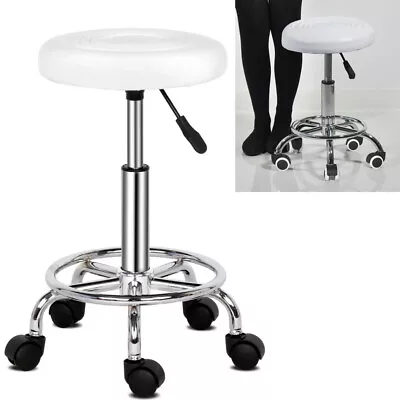 New Adjustable Spa Salon Massage Tattoo Beauty Swivel Gas Lift Stool Chair White • £19.99