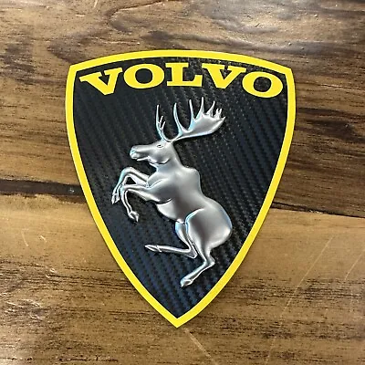 NEW Genuine 3D 4  Carbon Fiber VOLVO Prancing Moose Hybrid Legendary Decal • $15