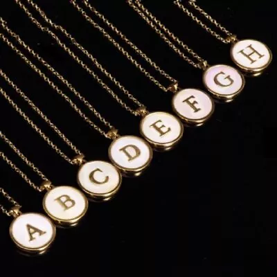 26 Letters Shell Pendant Necklace Charm Friendship Couples Women Wedding Jewelry • $0.92