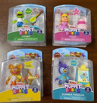 NEW Disney Junior Muppet Babies Poseable 4 Figure Set Kermit Piggy Fozzie Summer • $29.99