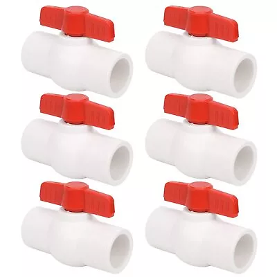 6Pcs 3/4  PVC Ball Valve Water Pipe Shut-off Valve Socket With Red T-Handle • $29.06