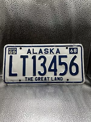 Vintage 1968 Alaska AK License Plate Tag THE GREAT LAND LT13456 • $14.99