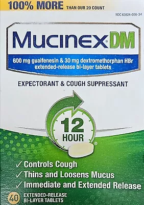 Mucinex DM 600mg 40ct BBD 11/2025+ • $13.95