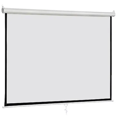 HD Projection Screen Manual Pull Down Projector Movie Screen 72 /80 /100 /120  • $48.58