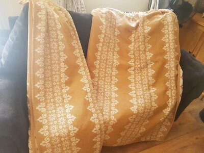 £20 • Buy Floral Brown Curtains White Brown Vintage Pair 134cm X 169cm Shabby Chic 70s