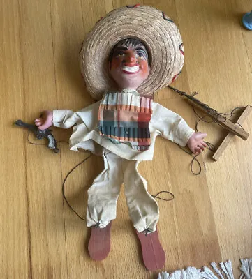 Vintage Mexican Folk Art Hombres Marionette String Puppet • $8.50