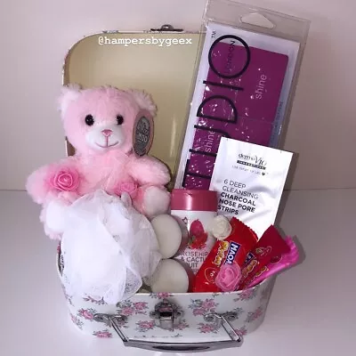 Womens Pamper Hamper Selfcare Basket Beauty Box Hamper With Teddy • £19.99