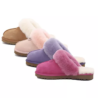 UGG Classic Slippers Australian Double Face Sheepskin Non-slip Womens Home Scuff • $55.99