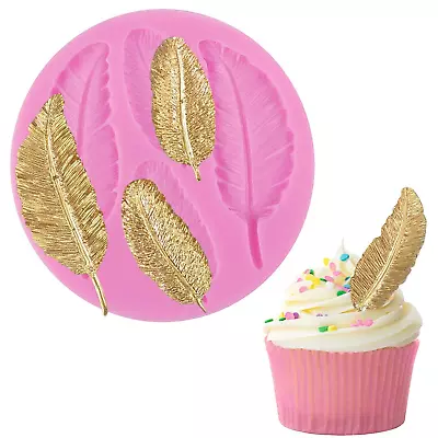 Feather Candy Molds For Baking - Pink Candy Molds Silicone Soap Molds For Clay C • $11.86