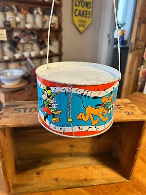 Vintage 1970s Mickey Mouse Disney Metal / Tin Drum - Children's Toy – Combex • $18.66