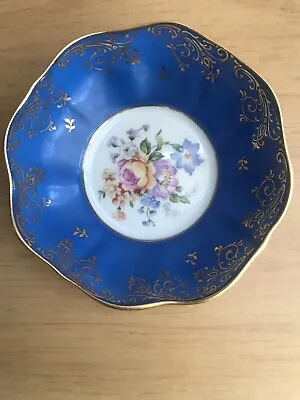 Vintage Limoges Bowl Dish Meissner France Floral Blue Gold Decoration • £4.99