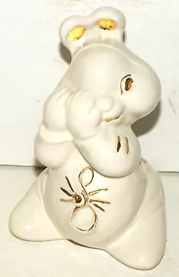 Van Tellingen Peek A Boo Salt And Or Pepper Shaker 5.5  White W/ Gold • $69.95