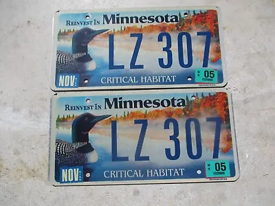 Minnesota 2005 Critical Habitat License Plate  Pair  #  LZ 307 • $27